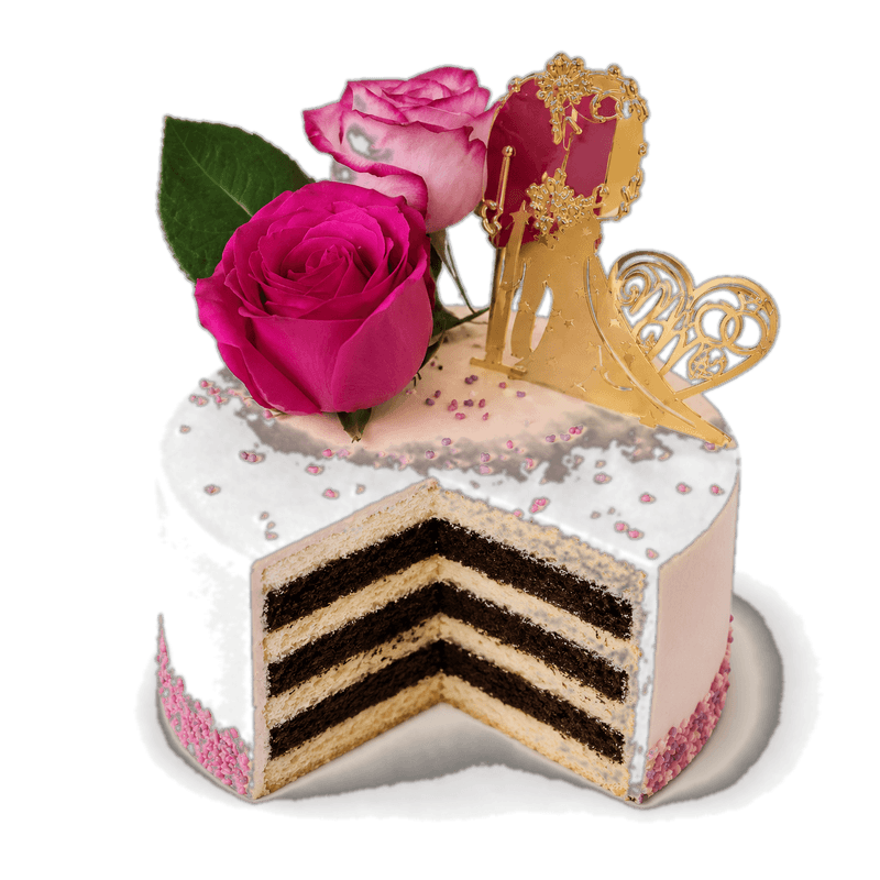 Chocolate vanilla cake — chocolate sponge with Madagascan vanilla buttercream